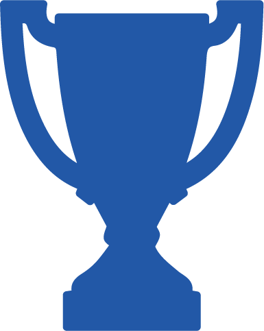 Trophy icon in blue.